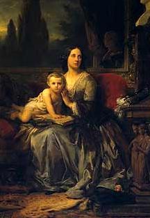 Leon Cogniet Portrait of Maria Brignole-Sale De Ferrari with her son oil painting picture